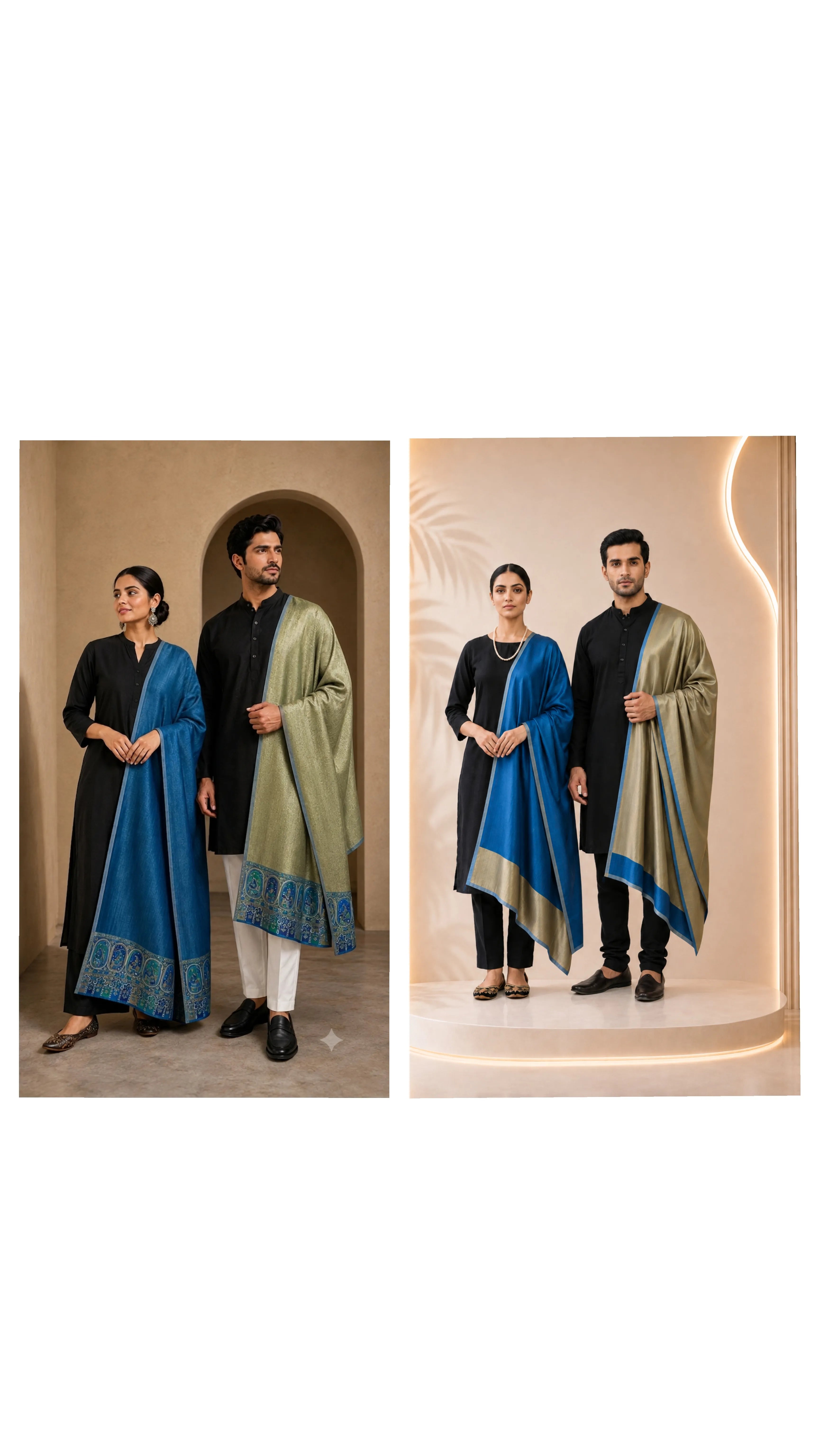 The Kapdakart His & Her Collection Of Modal and Semi Pashmina Stole with Premium Box Packaging