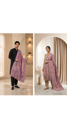 The Kapdakart His & Her Collection Of Semi Pashmina Non Reversible Stole with Premium Box Packaging