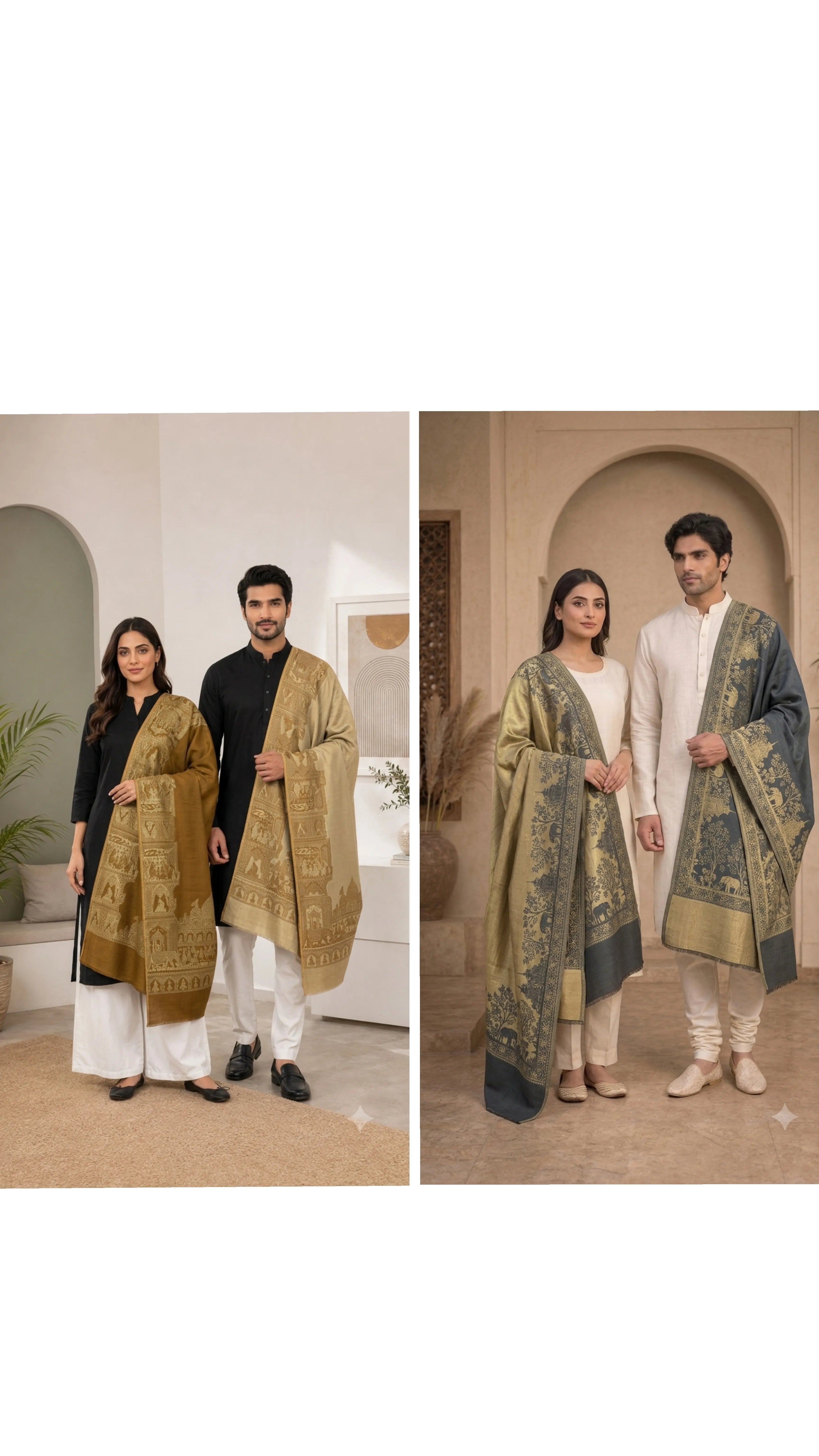 The Kapdakart His & Her Collection Of  Semi Pashmina Stole with Premium Box Packaging