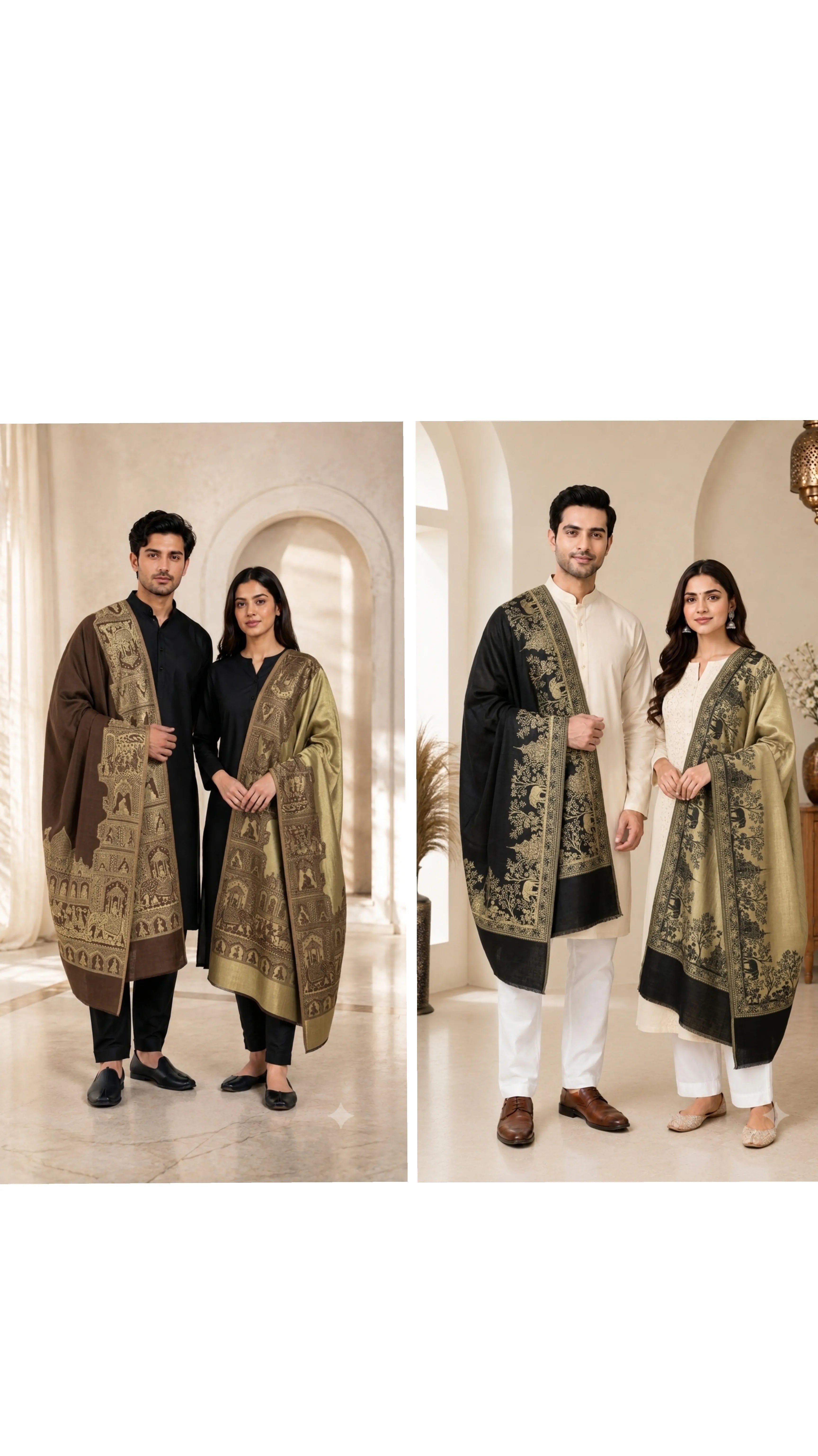 The Kapdakart His & Her Collection Of  Semi Pashmina Stole with Premium Box Packaging
