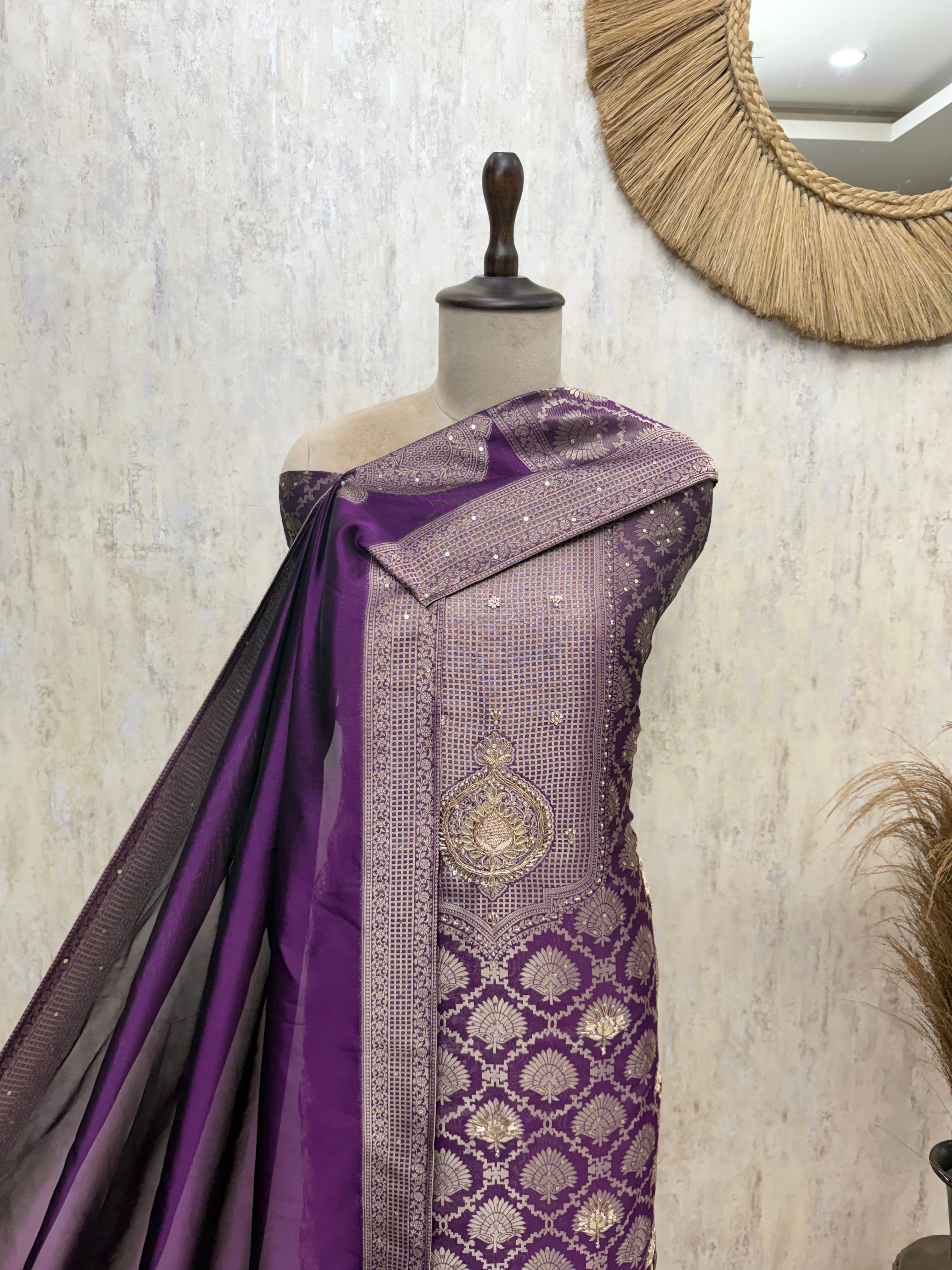 Resplendent Kanjivaram Silk Unstitched Suits