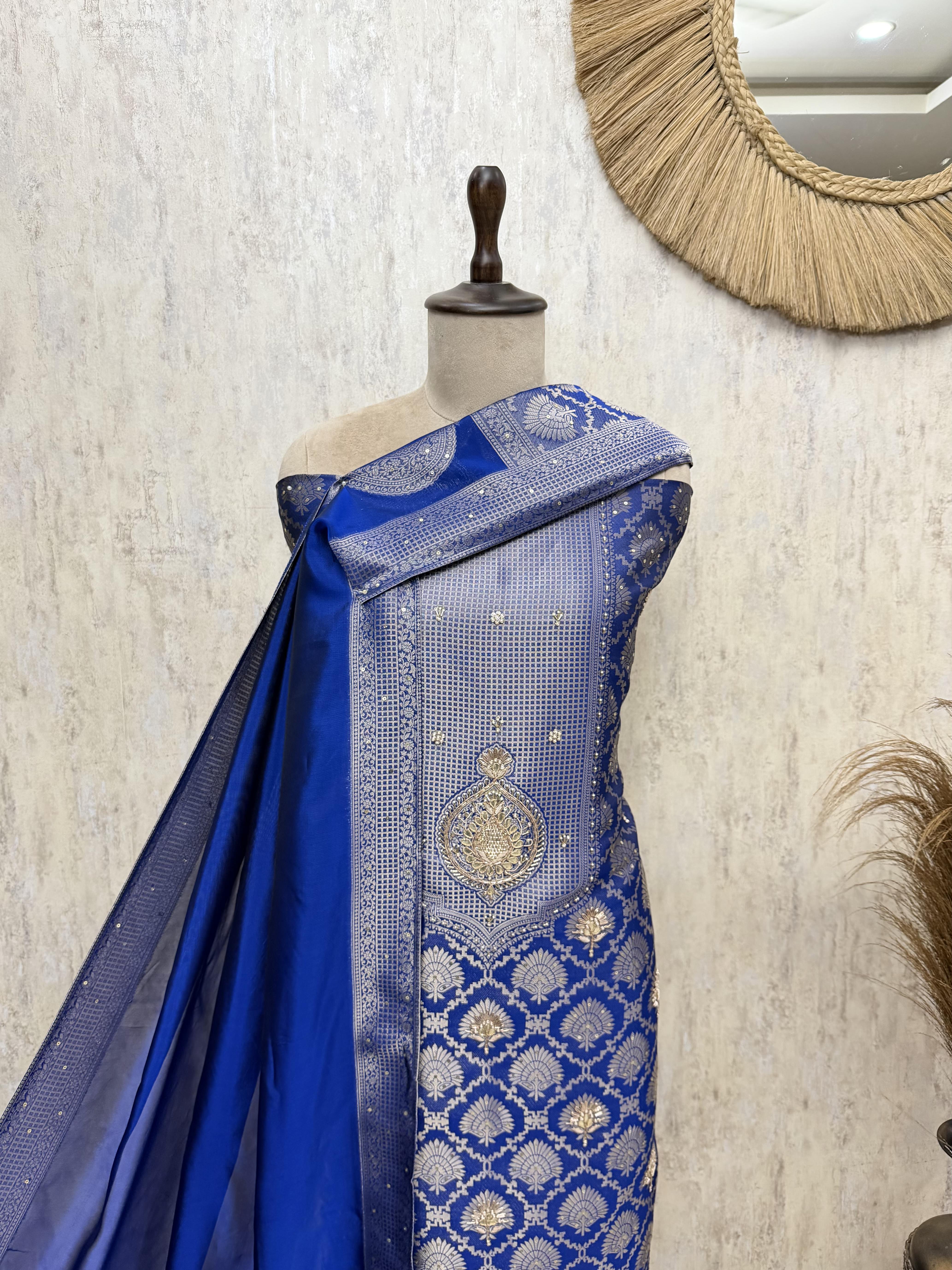 Resplendent Kanjivaram Silk Unstitched Suits
