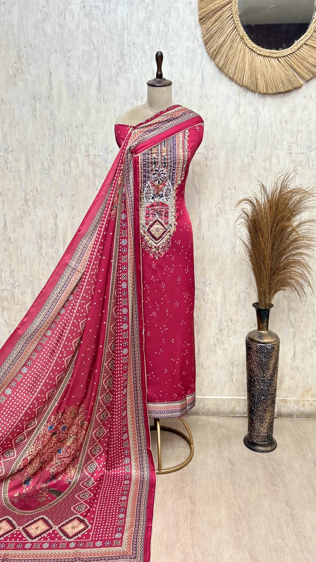 Elegant Gajji Silk Unstitched Suit