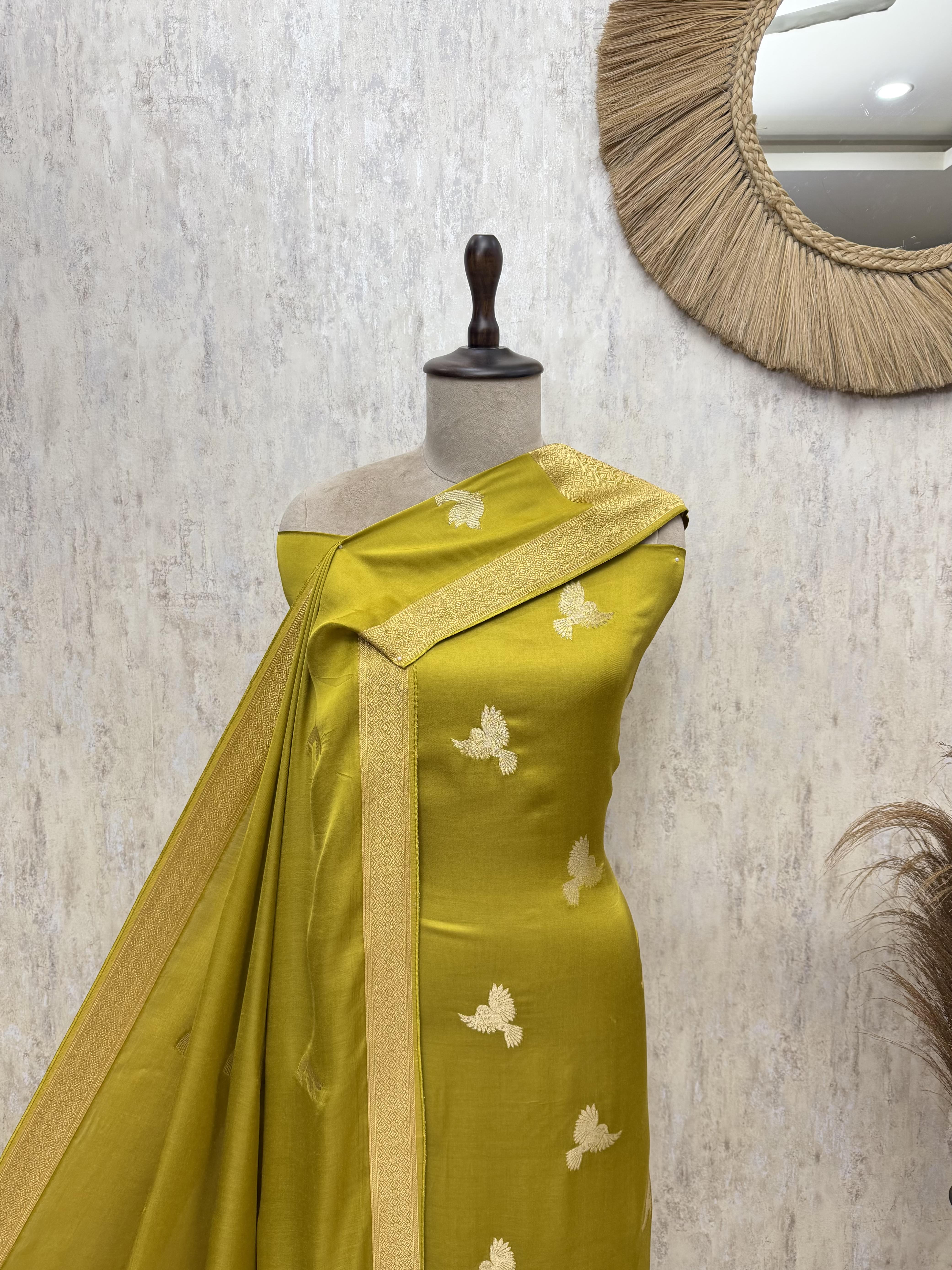 Lustrous Modal Silk Suit Unstitched Suits
