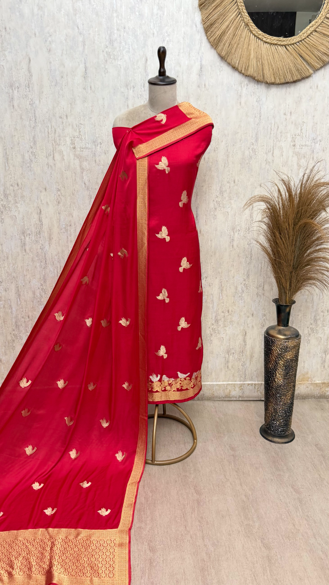 Lustrous Modal Silk Suit Unstitched Suits