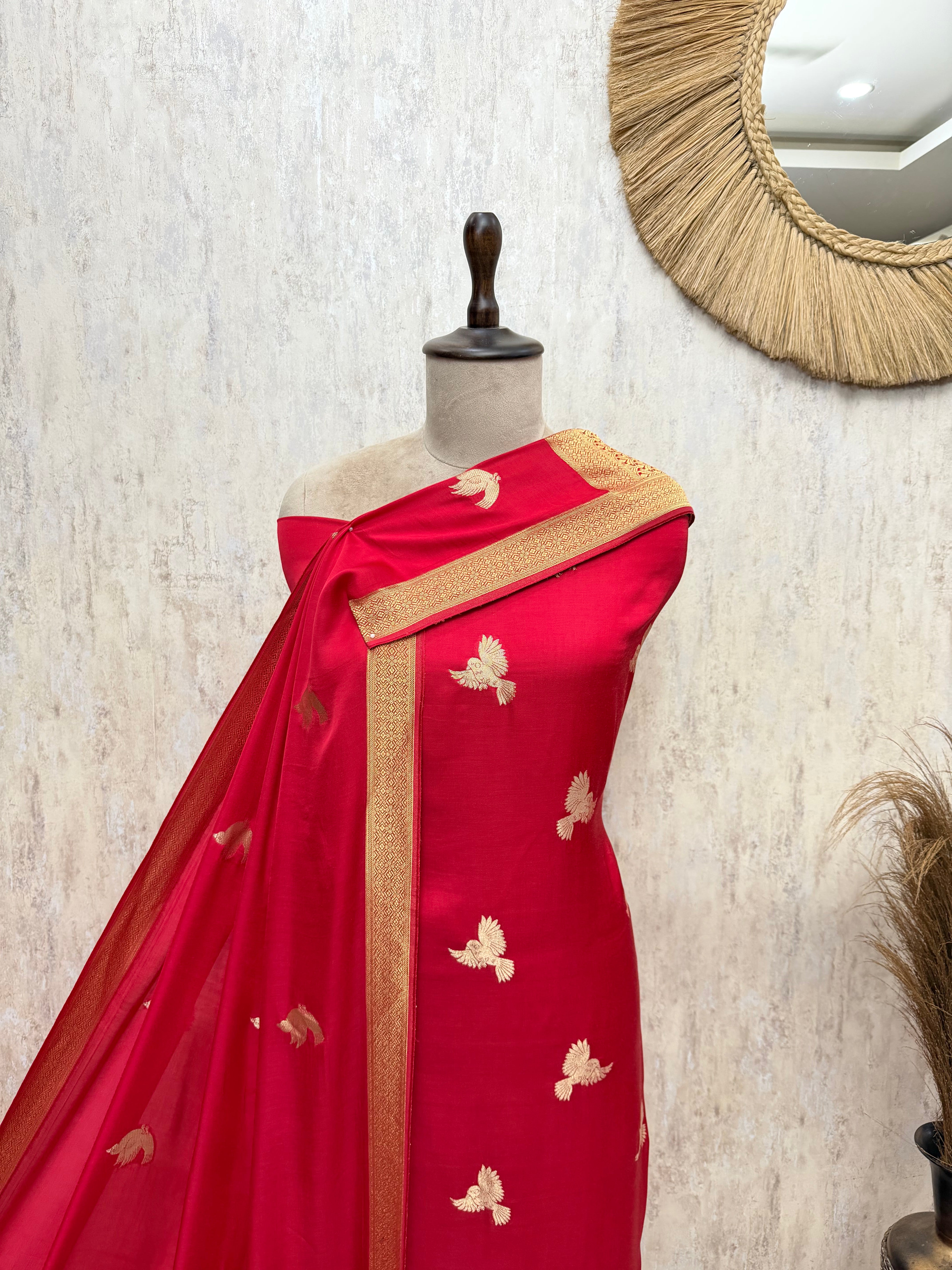 Lustrous Modal Silk Suit Unstitched Suits