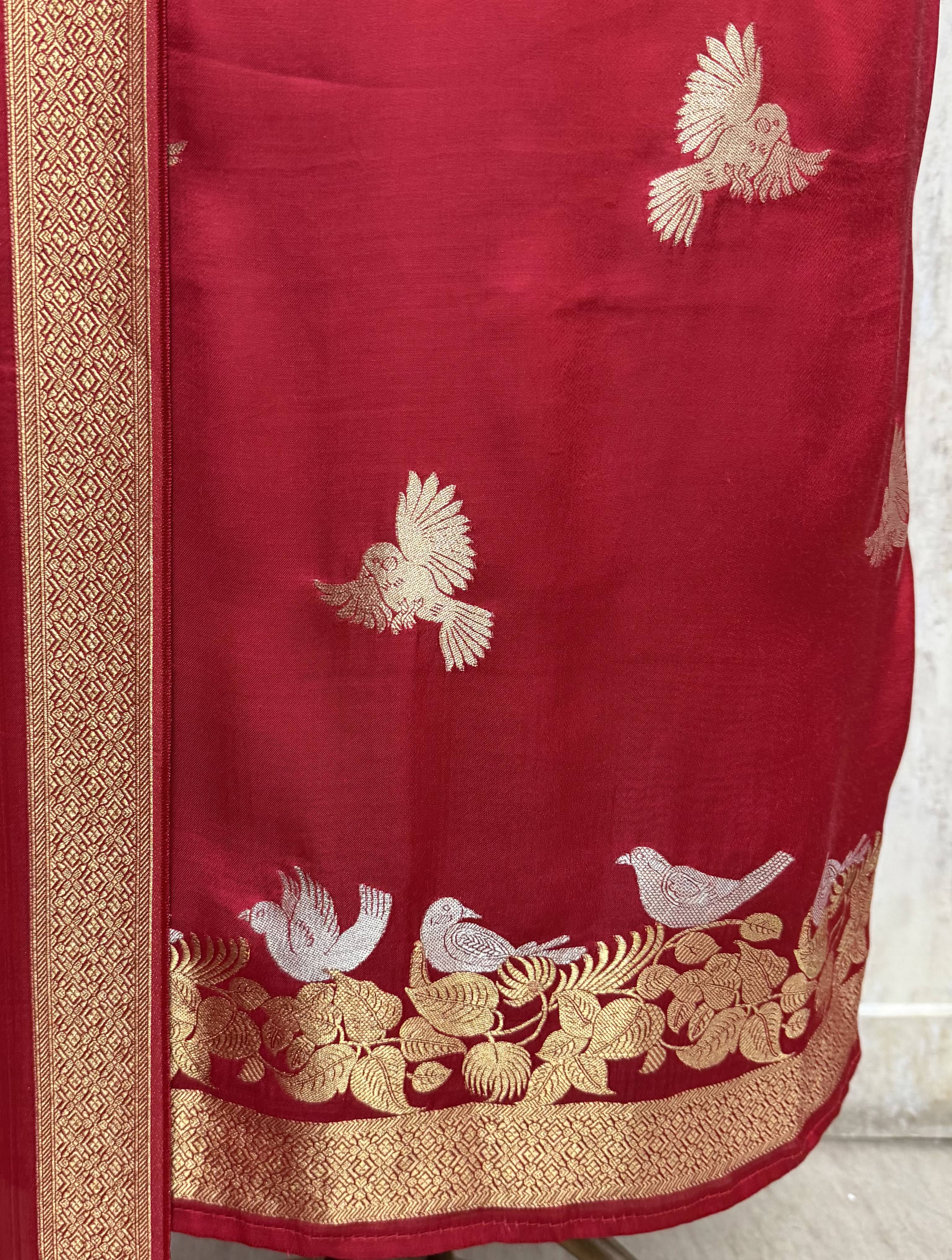 Lustrous Modal Silk Suit Unstitched Suits