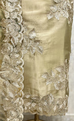 Exquisite Glass Organza Floral Embroidered Unstitched Suit