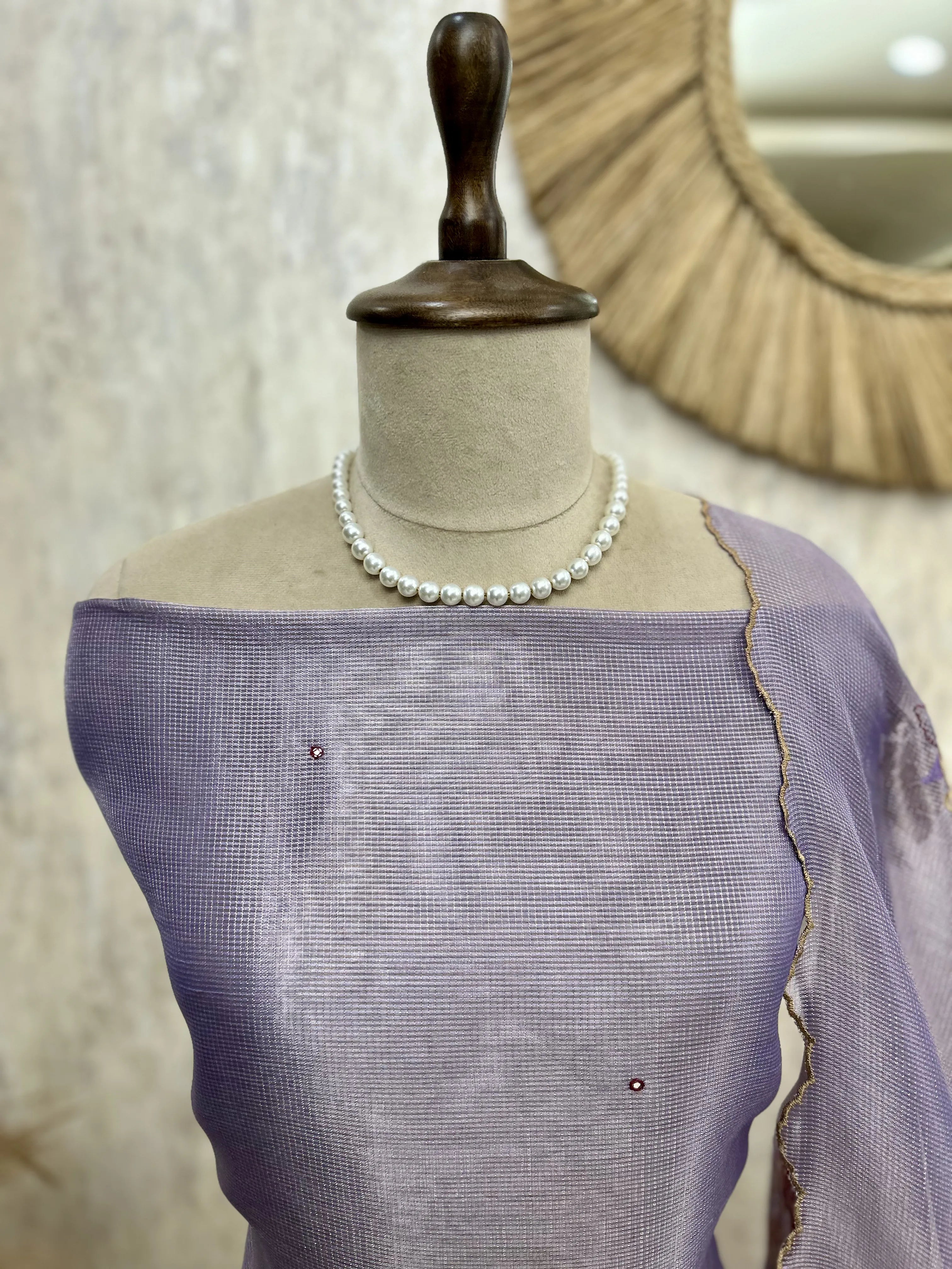 Kota Unstitched Suit Set Featuring Kota Dupatta