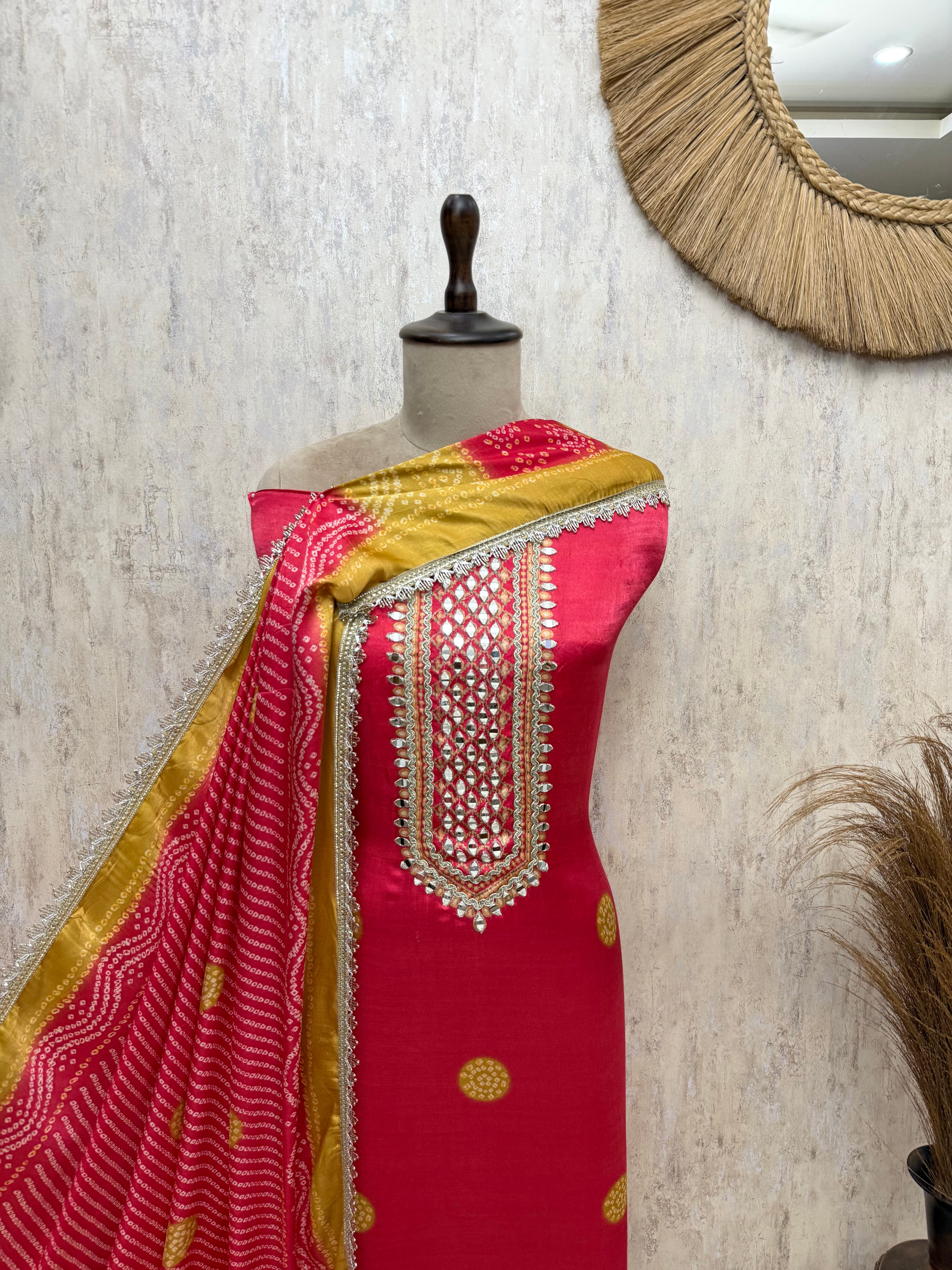 Artisanal Majesty Gajji Silk Unstitched Suits