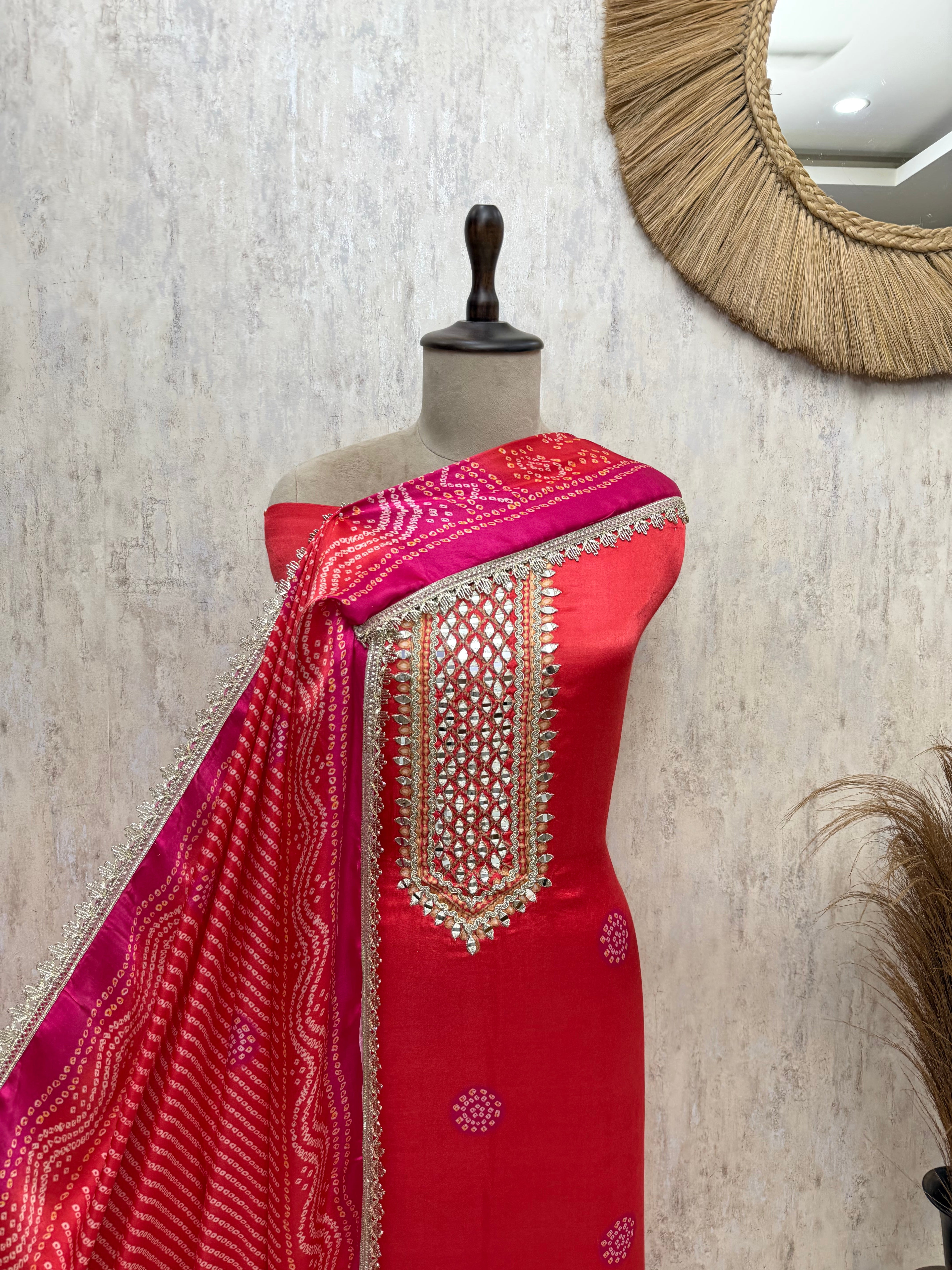 Artisanal Majesty Gajji Silk Unstitched Suits