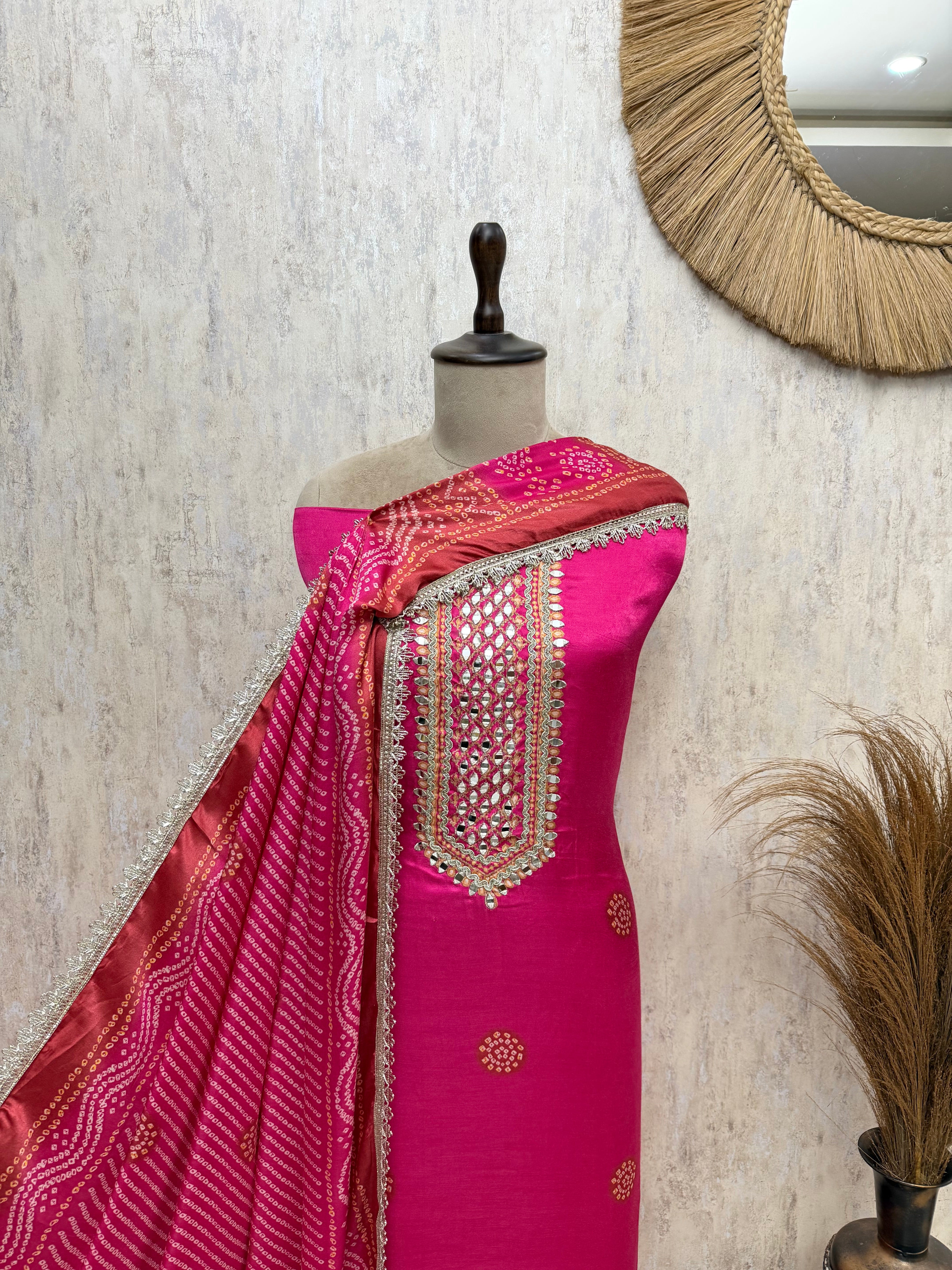 Artisanal Majesty Gajji Silk Unstitched Suits