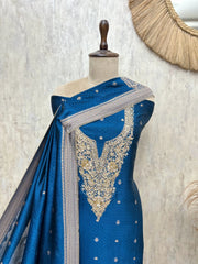 Exquisite Kanjivaram Silk Unstitched Suit