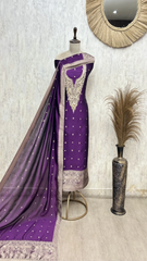 Exquisite Kanjivaram Silk Unstitched Suit