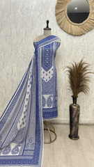Royal Handblock Muslin Unstitched suit