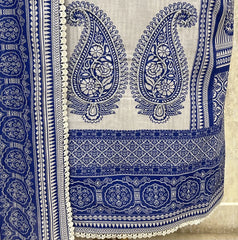 Royal Handblock Muslin Unstitched suit