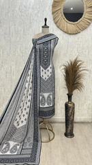 Royal Handblock Muslin Unstitched suit