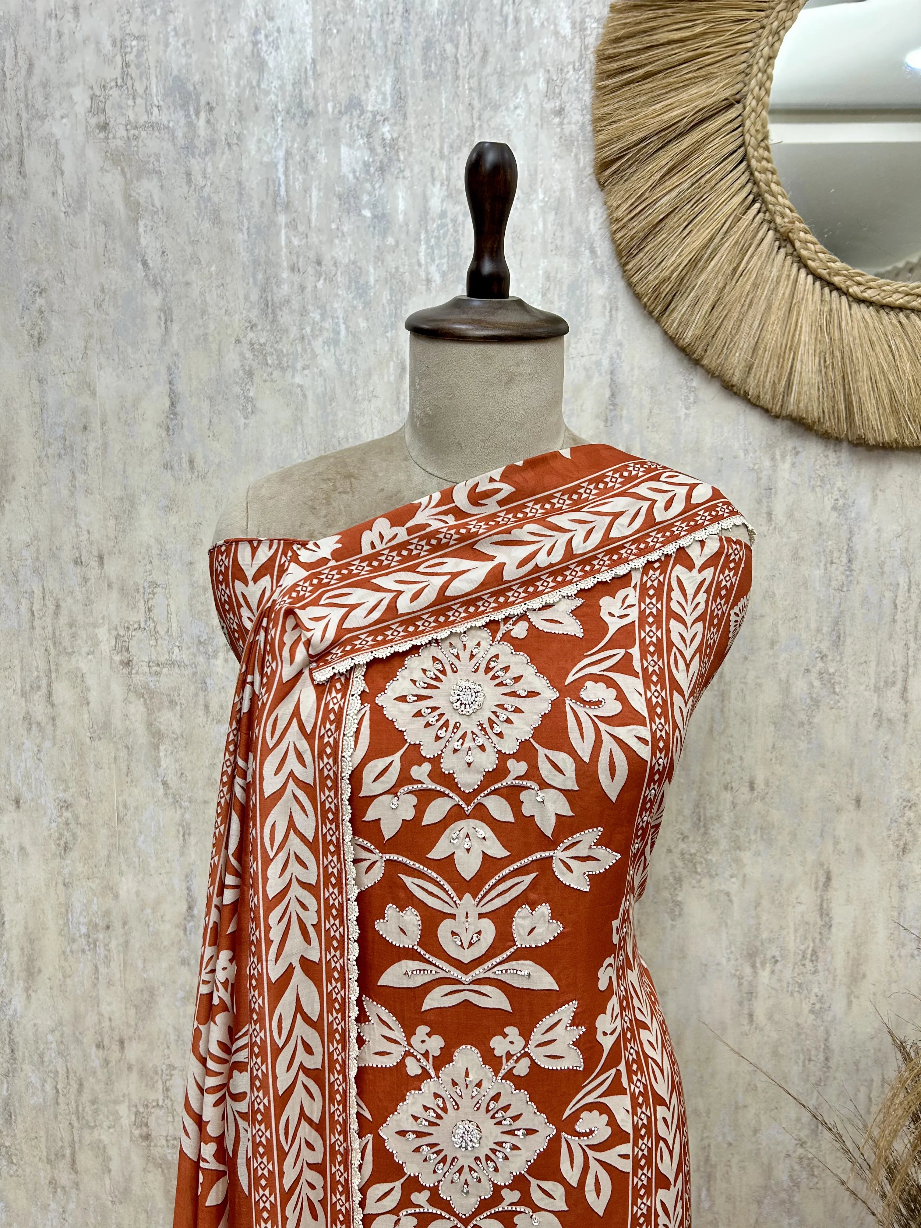 Floral Elegance Muslin Unstitched suit