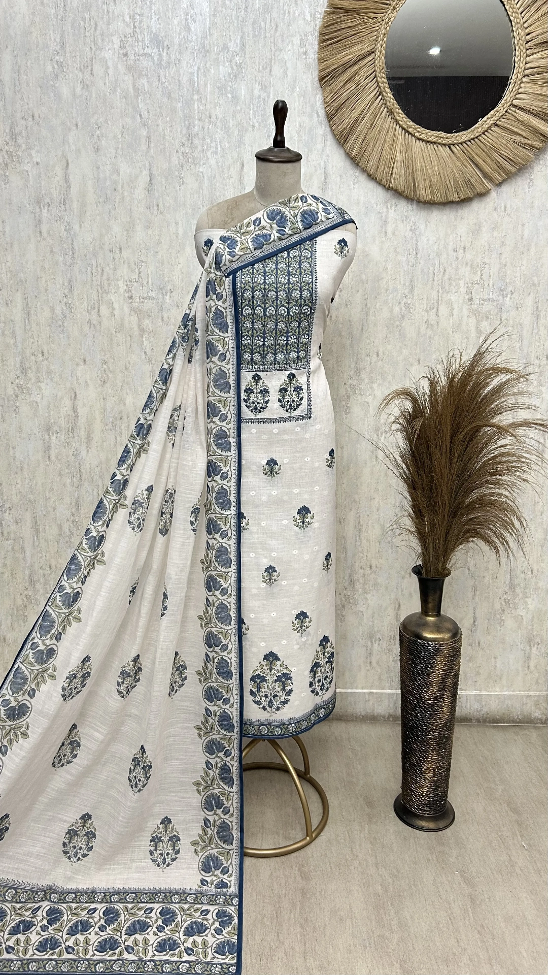 Floral Linen Unstitched suit