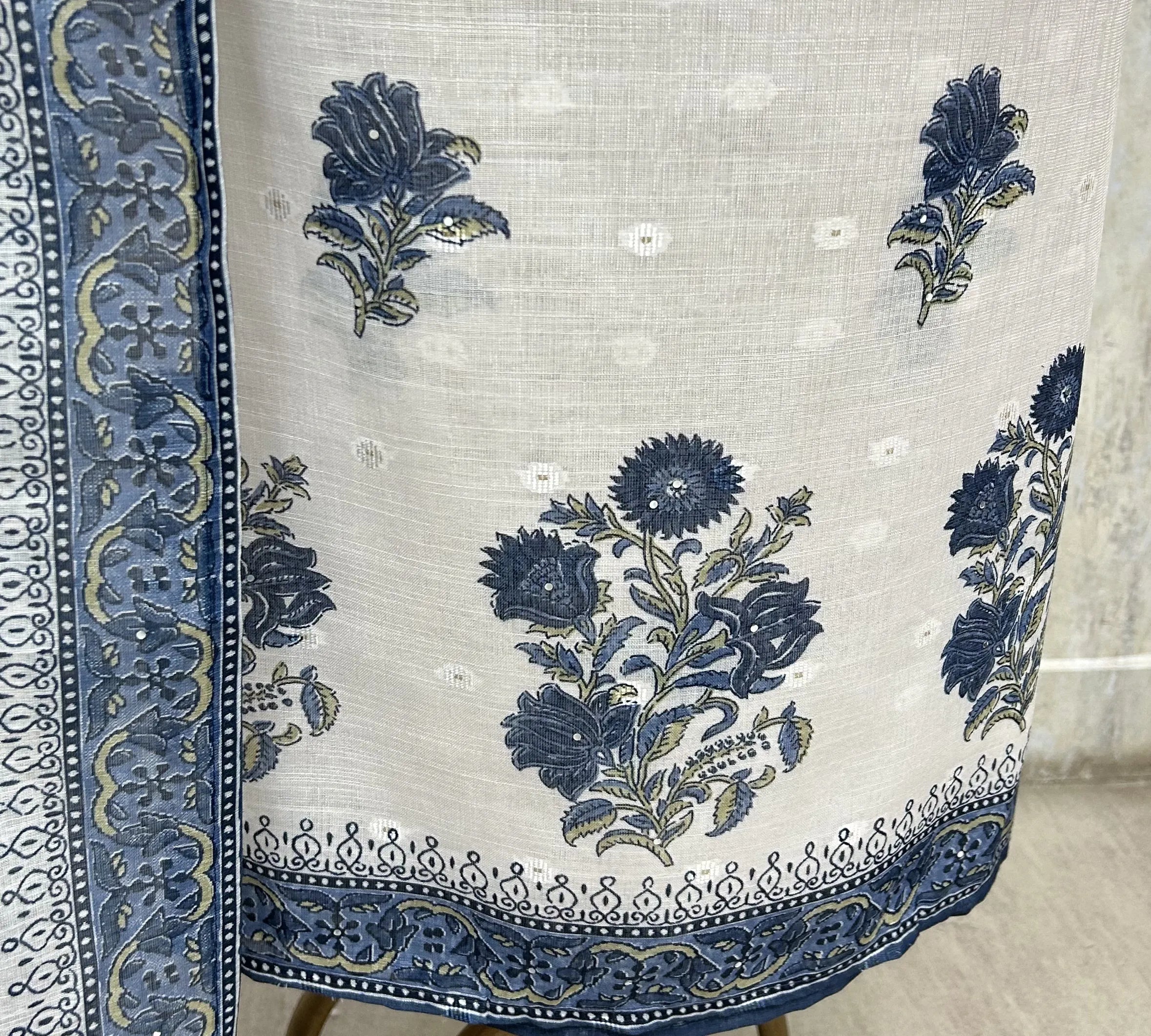 Floral Linen Unstitched suit