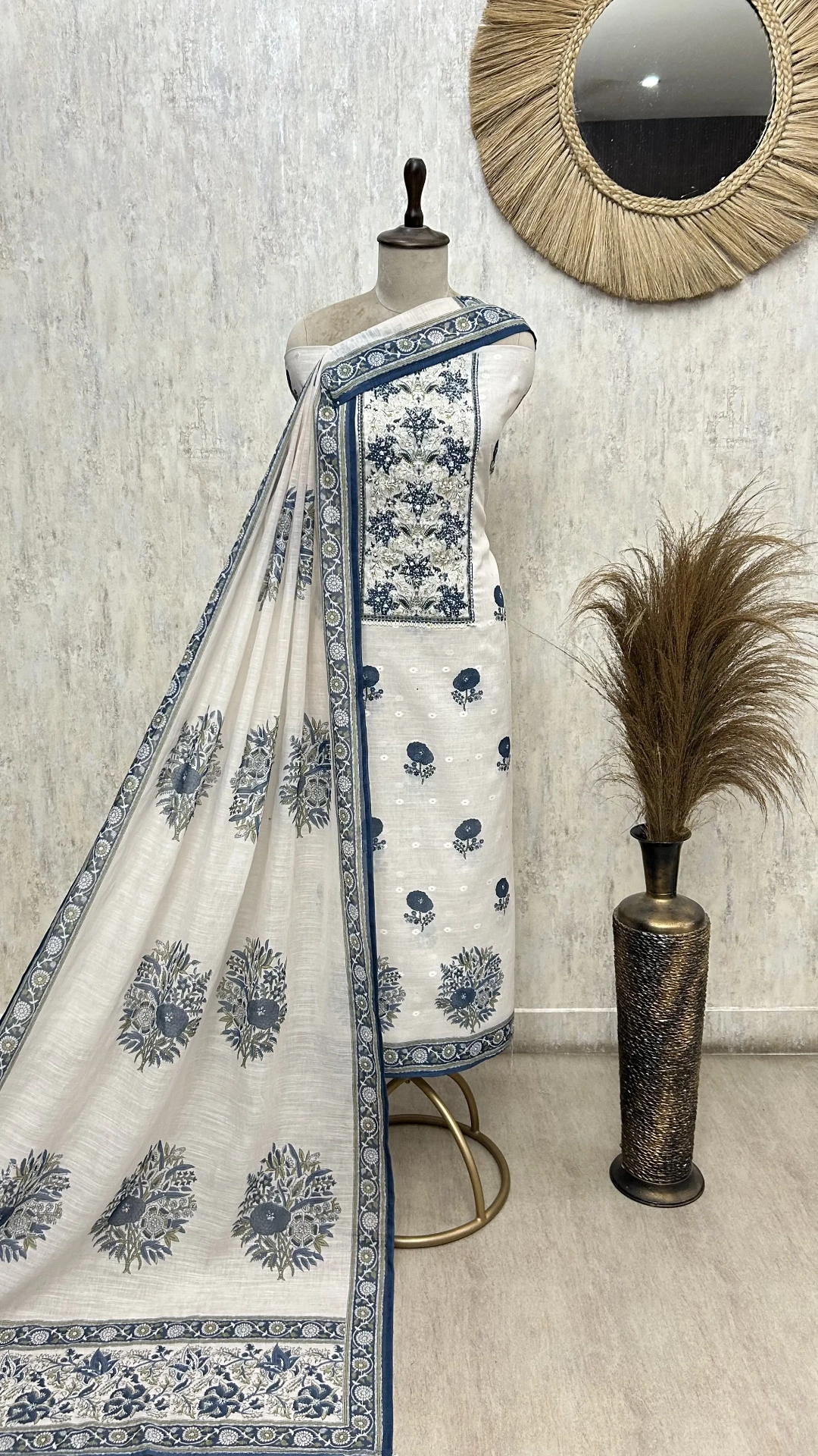 Floral Linen Unstitched suit