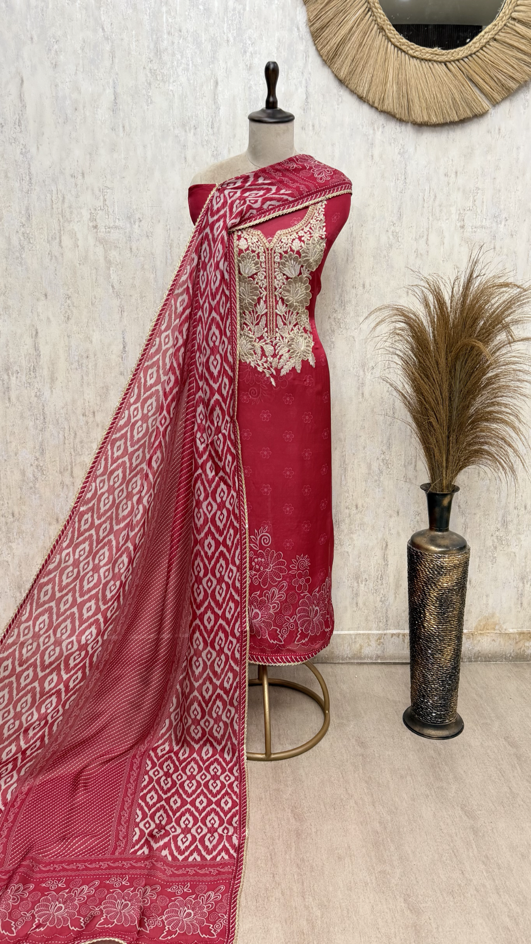 Viraasat-Weave Twill Organza Unstitched Suit