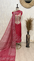 Viraasat-Weave Twill Organza Unstitched Suit