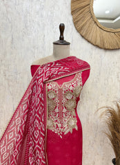 Viraasat-Weave Twill Organza Unstitched Suit