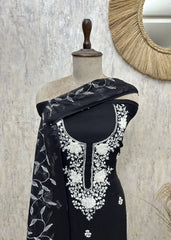 Midnight Floral Elegance Georgette Unstitched suit