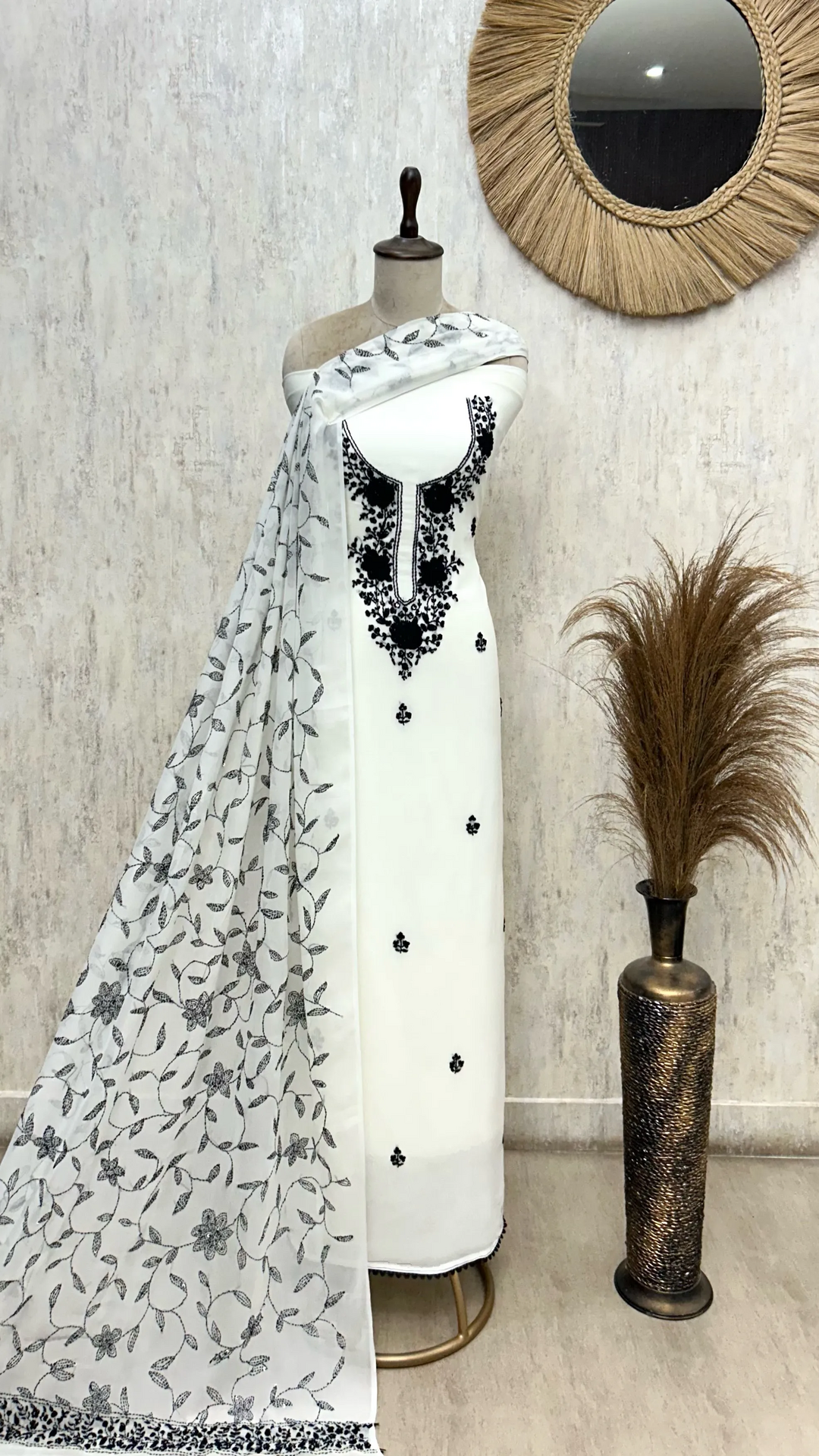 Midnight Floral Elegance Georgette Unstitched suit
