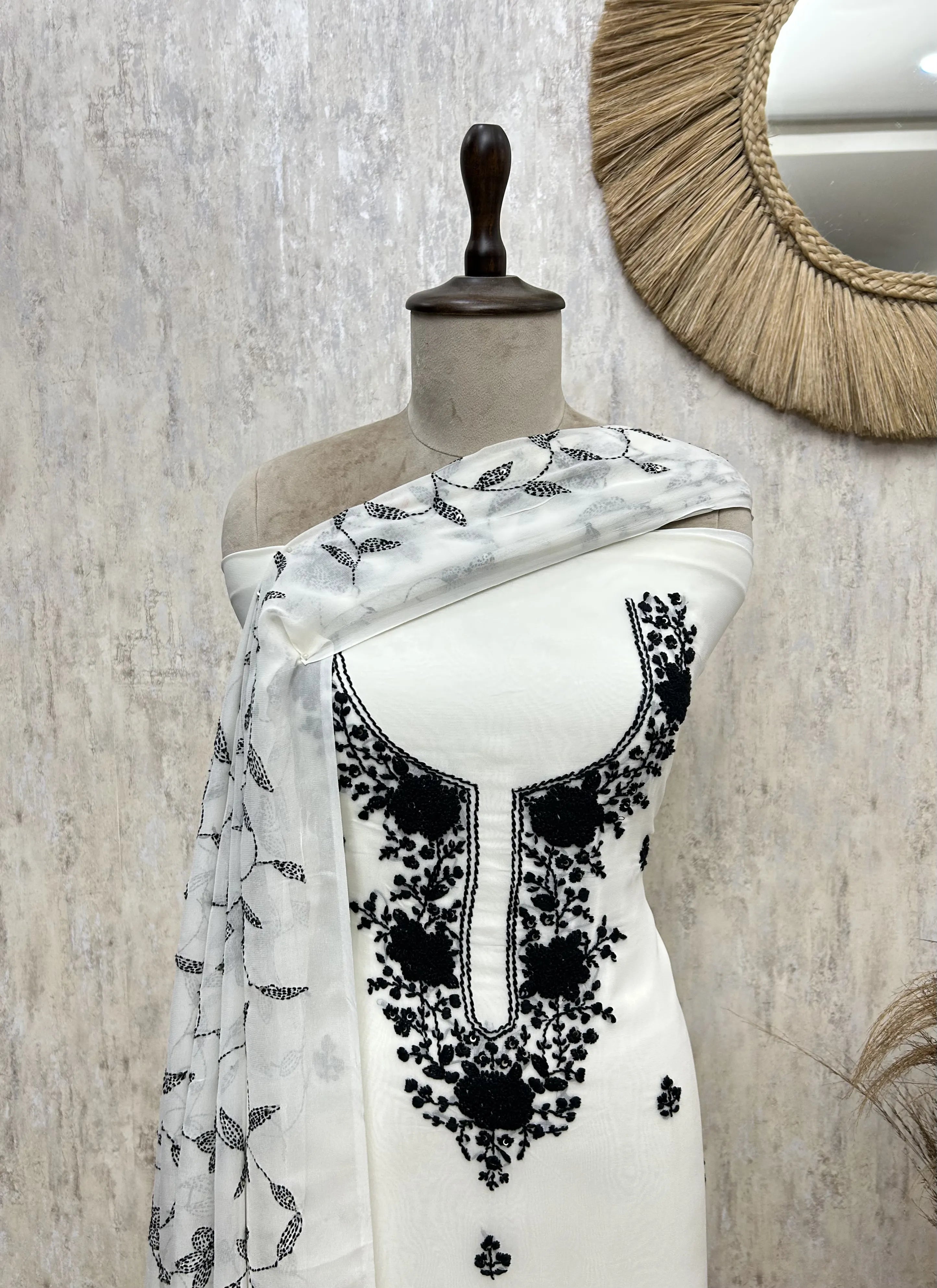 Midnight Floral Elegance Georgette Unstitched suit