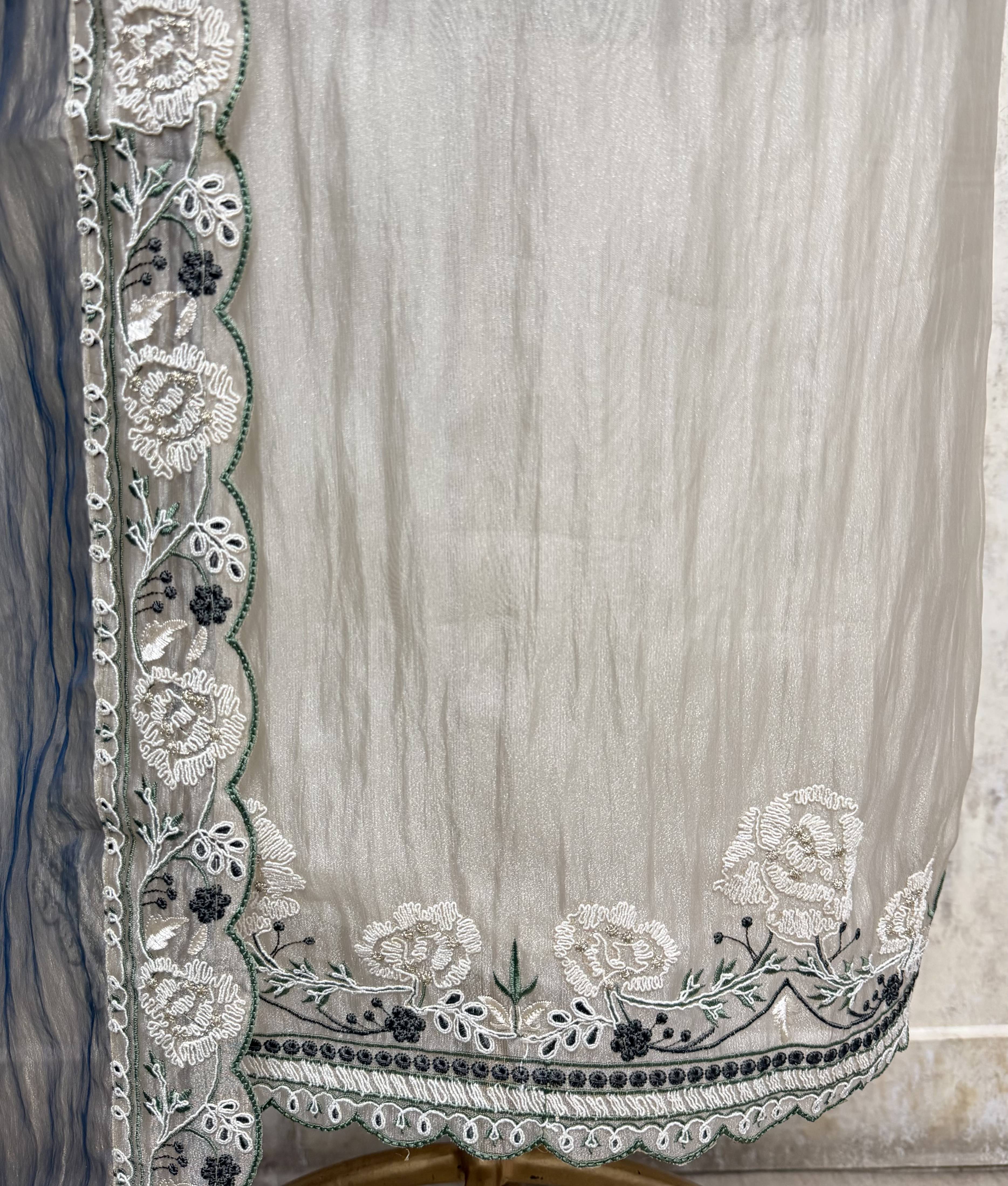 Ethereal Bloom Crush Tissue  Unstitched Suits
