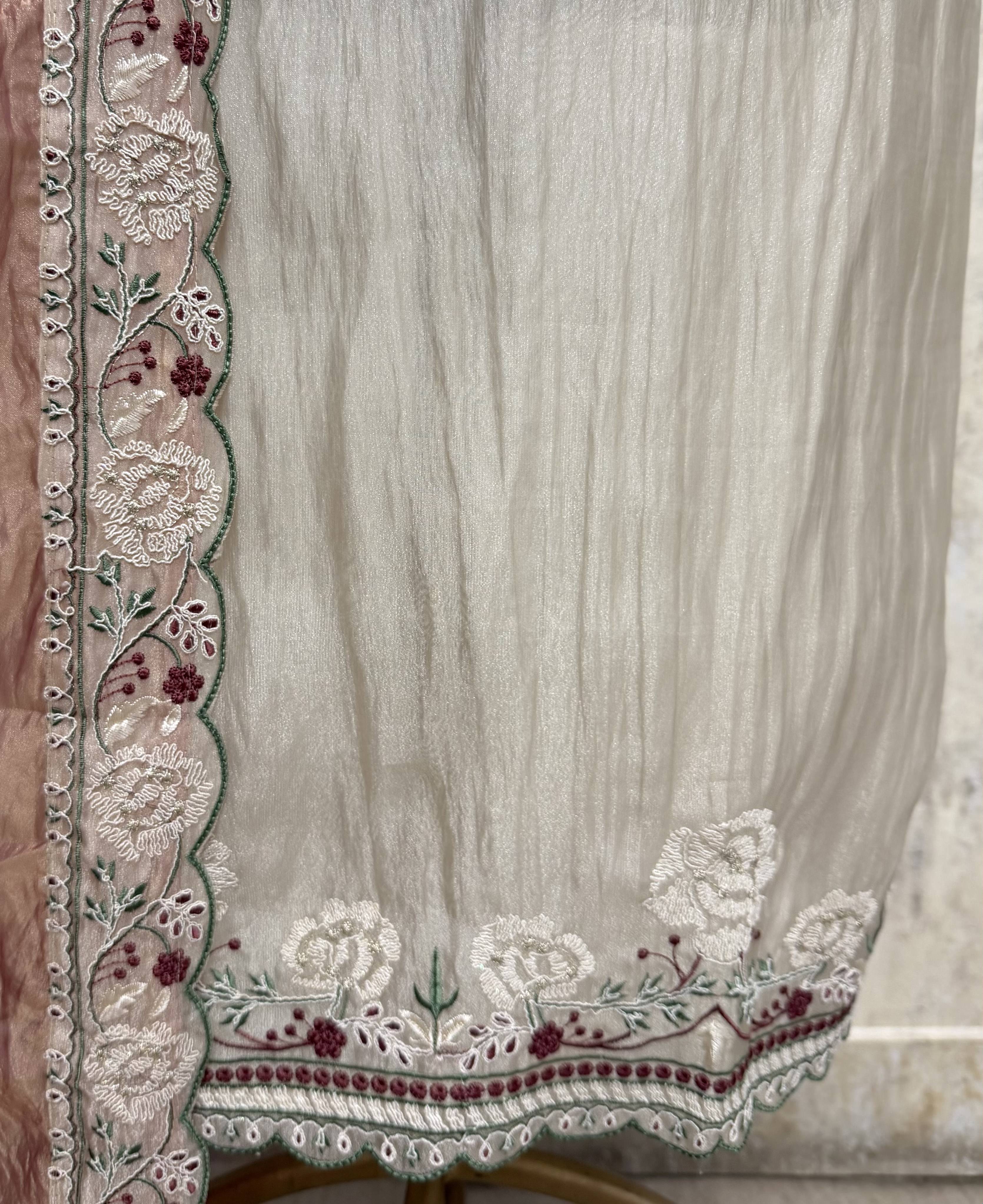 Ethereal Bloom Crush Tissue  Unstitched Suits
