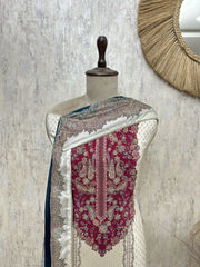 Zari Work Crepe Unstitched Suit Set