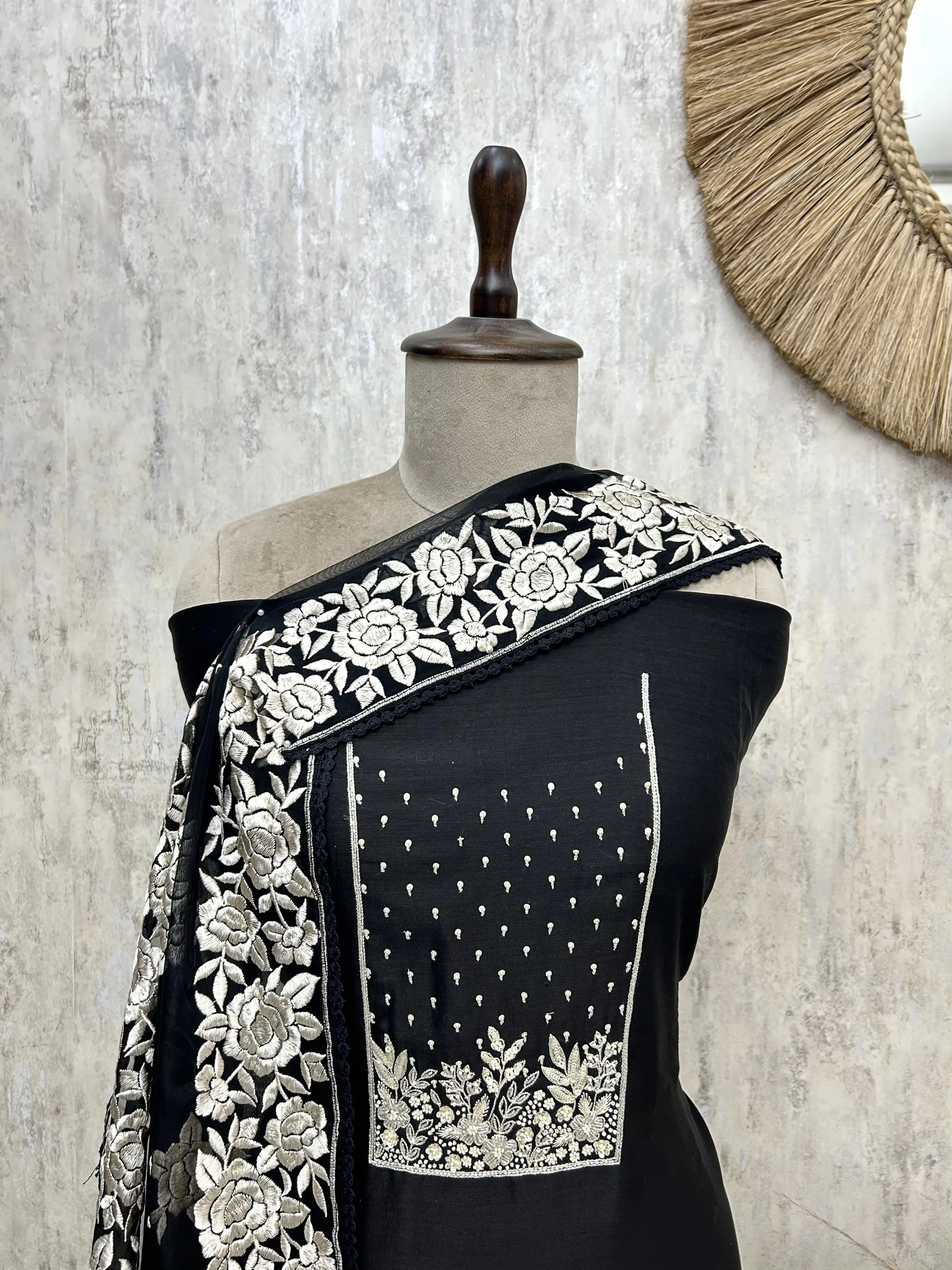 Elegance cotton chanderi Unstitched suit