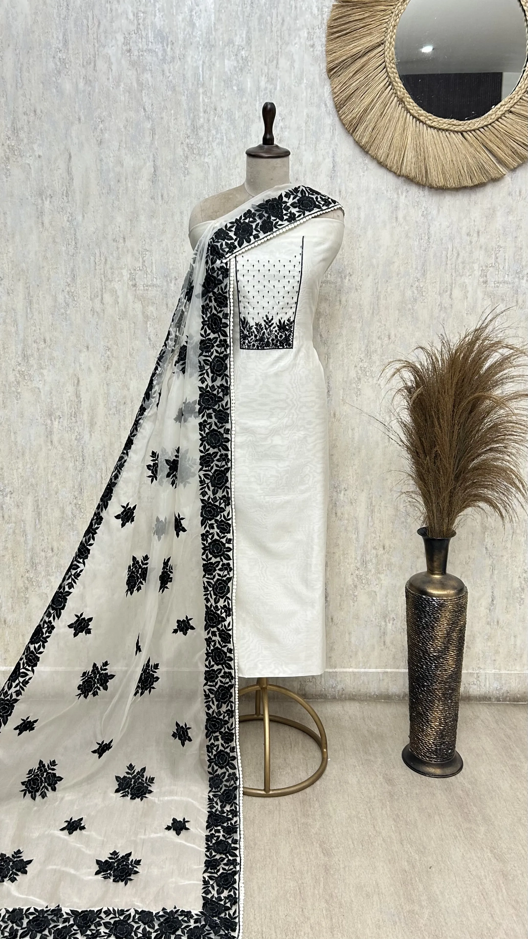 Elegance cotton chanderi Unstitched suit