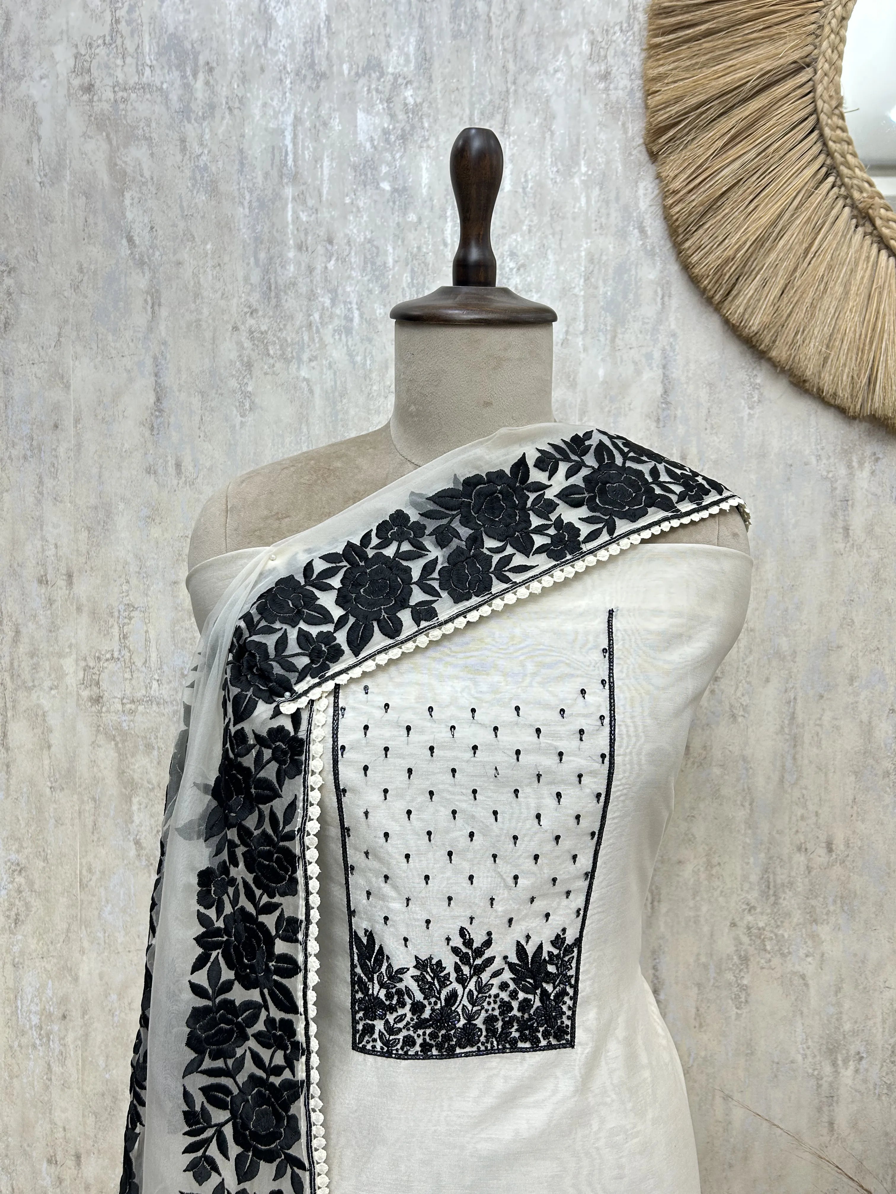 Elegance cotton chanderi Unstitched suit