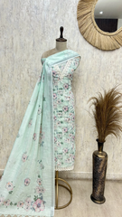 Blush Floral Serenity Linen Unstitched suit