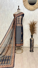 Regal blend of traditional Maheshwari Unstitched Suit