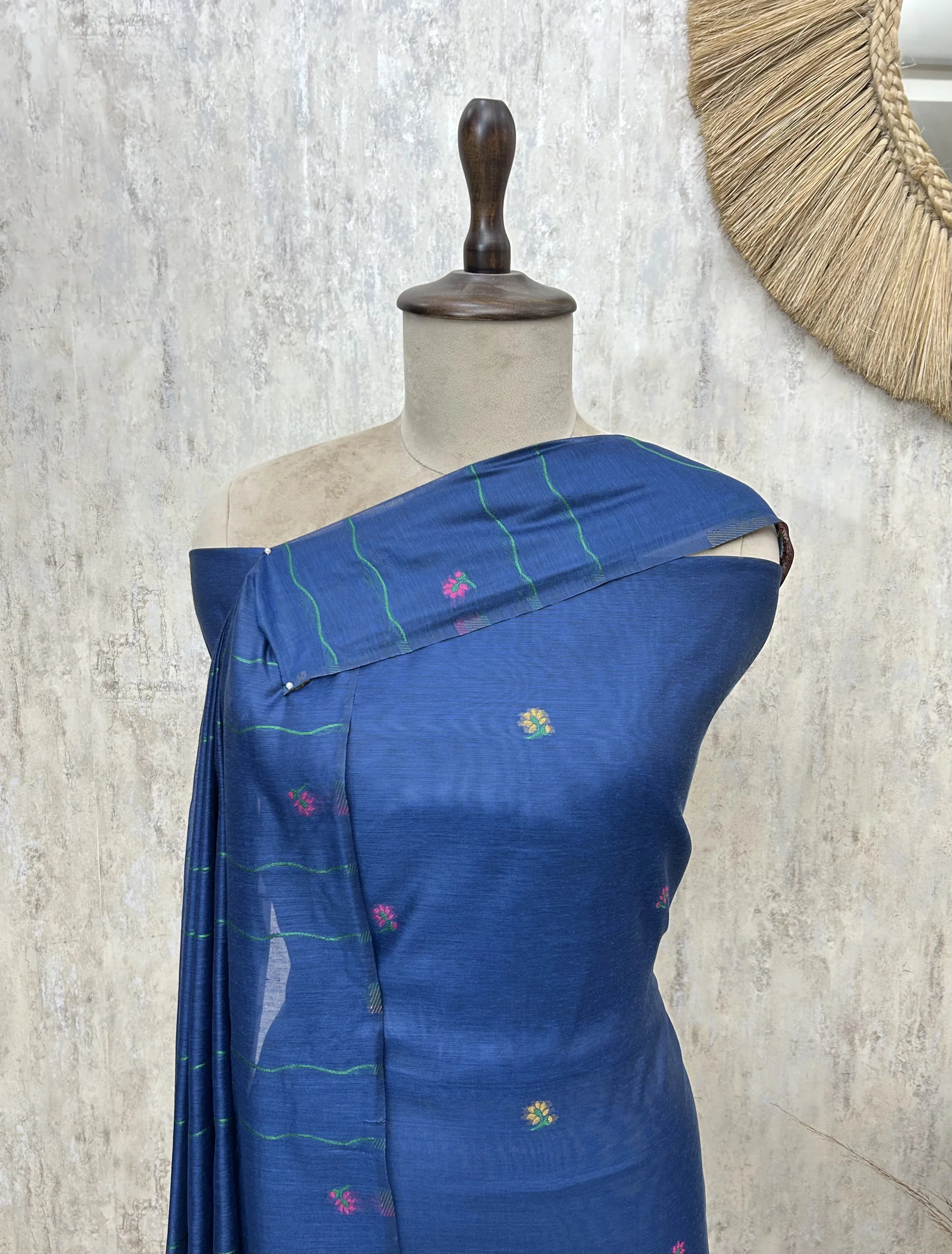 Emerald Floral Heritage Jamdani linen Unstitched suit