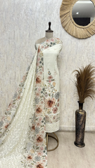 Soft Floral Elegance mul cotton Unstitched suit