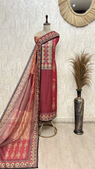 Regal blend of traditional Maheshwari Unstitched Suit