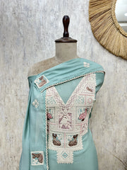 Vintage motid Mul chanderi Unstitched suit
