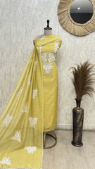 Blush Floral Embroidered mul cotton Unstitched suit