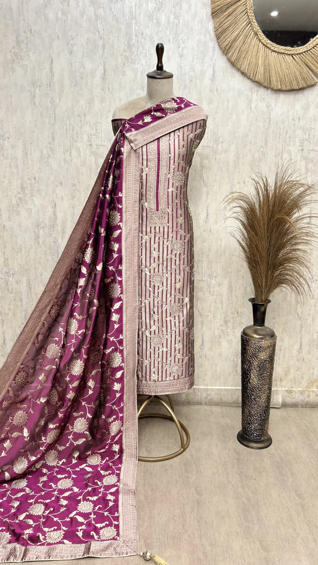 Exquisite Brocade silk Unstitched Suits