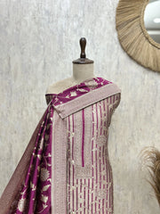 Exquisite Brocade silk Unstitched Suits