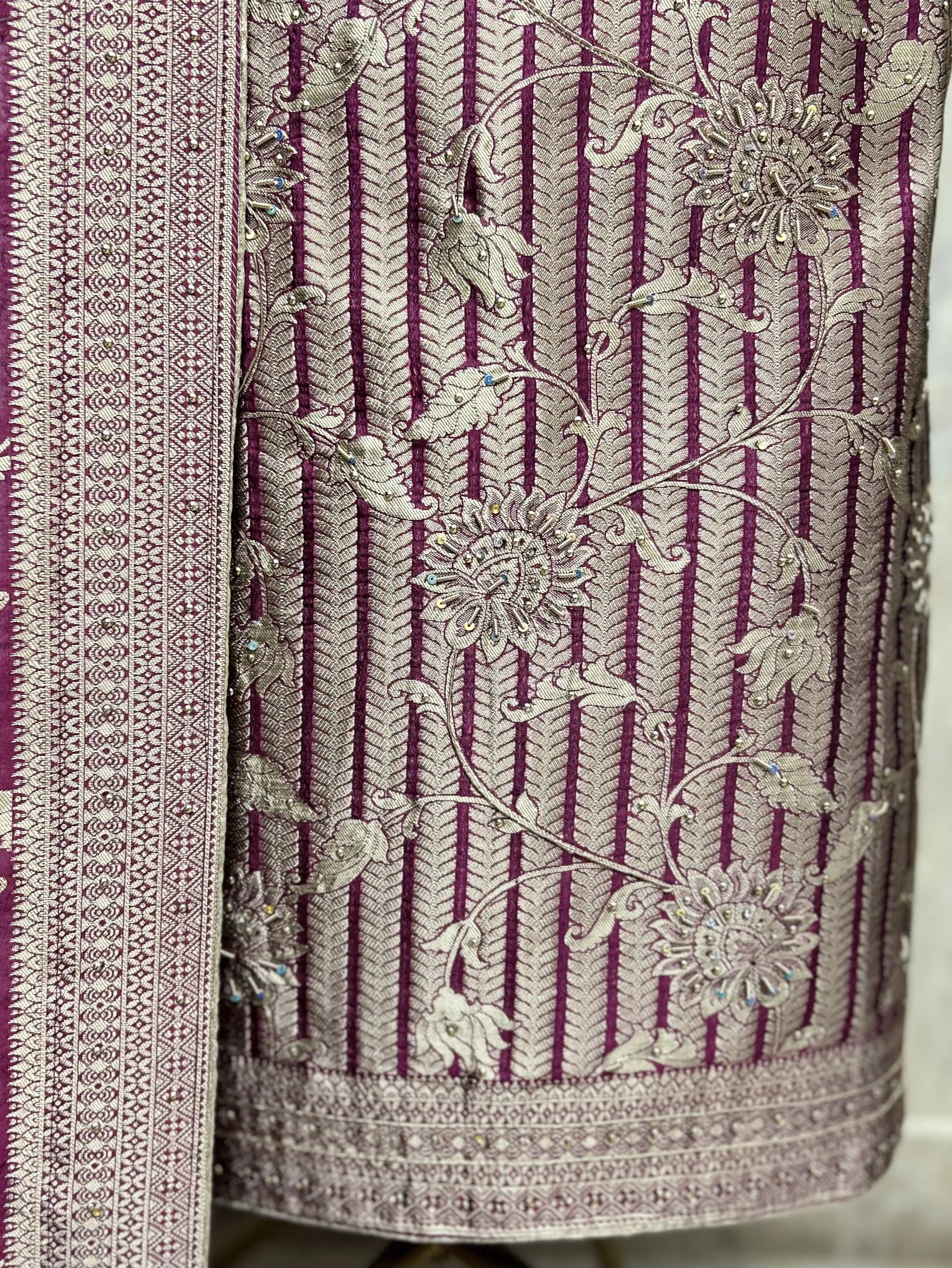 Exquisite Brocade silk Unstitched Suits