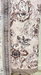 Mint Floral Embroidered Linen cotton Unstitched suit