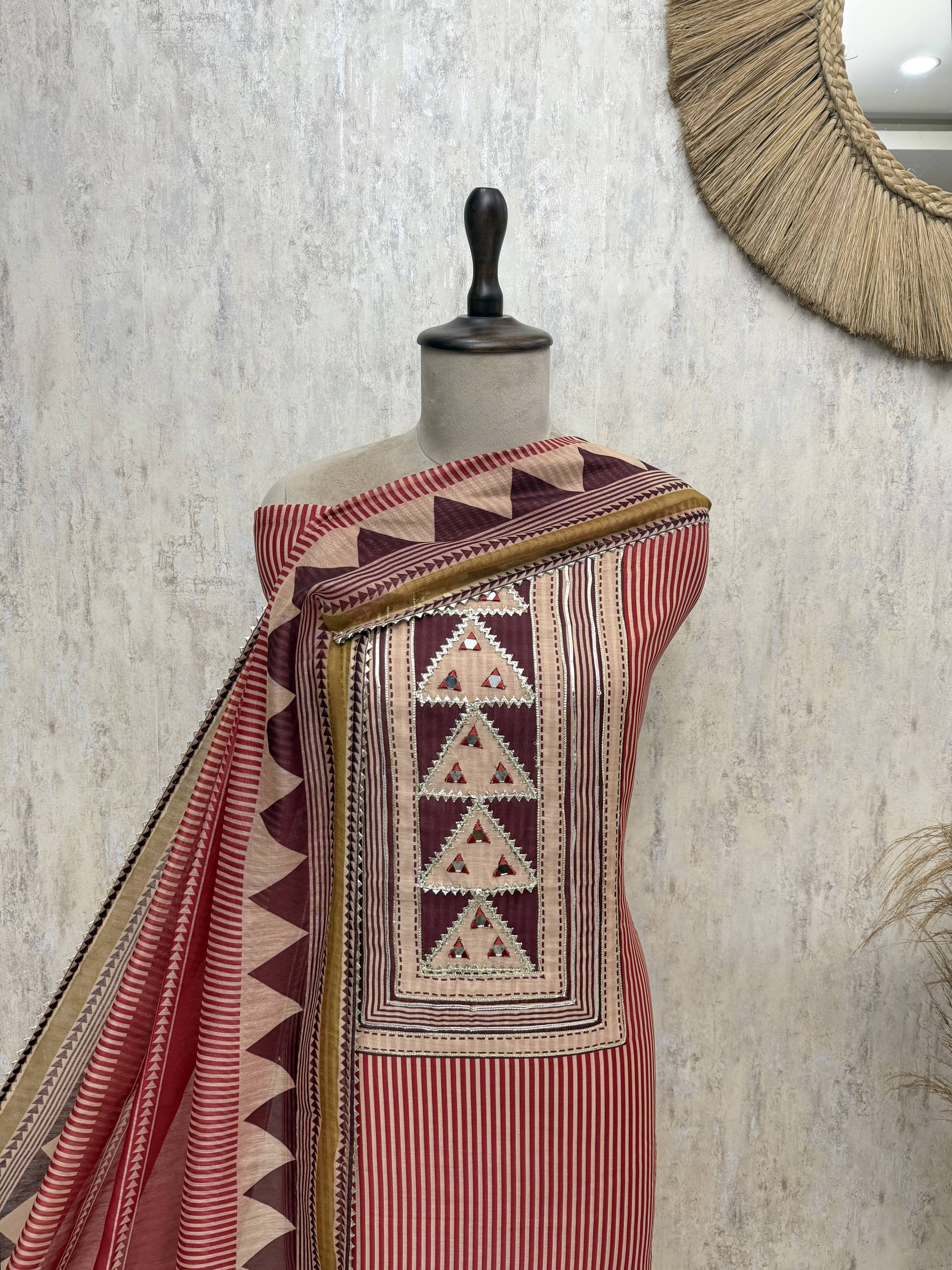 Artistry in Maheshwari Unstitched Suits