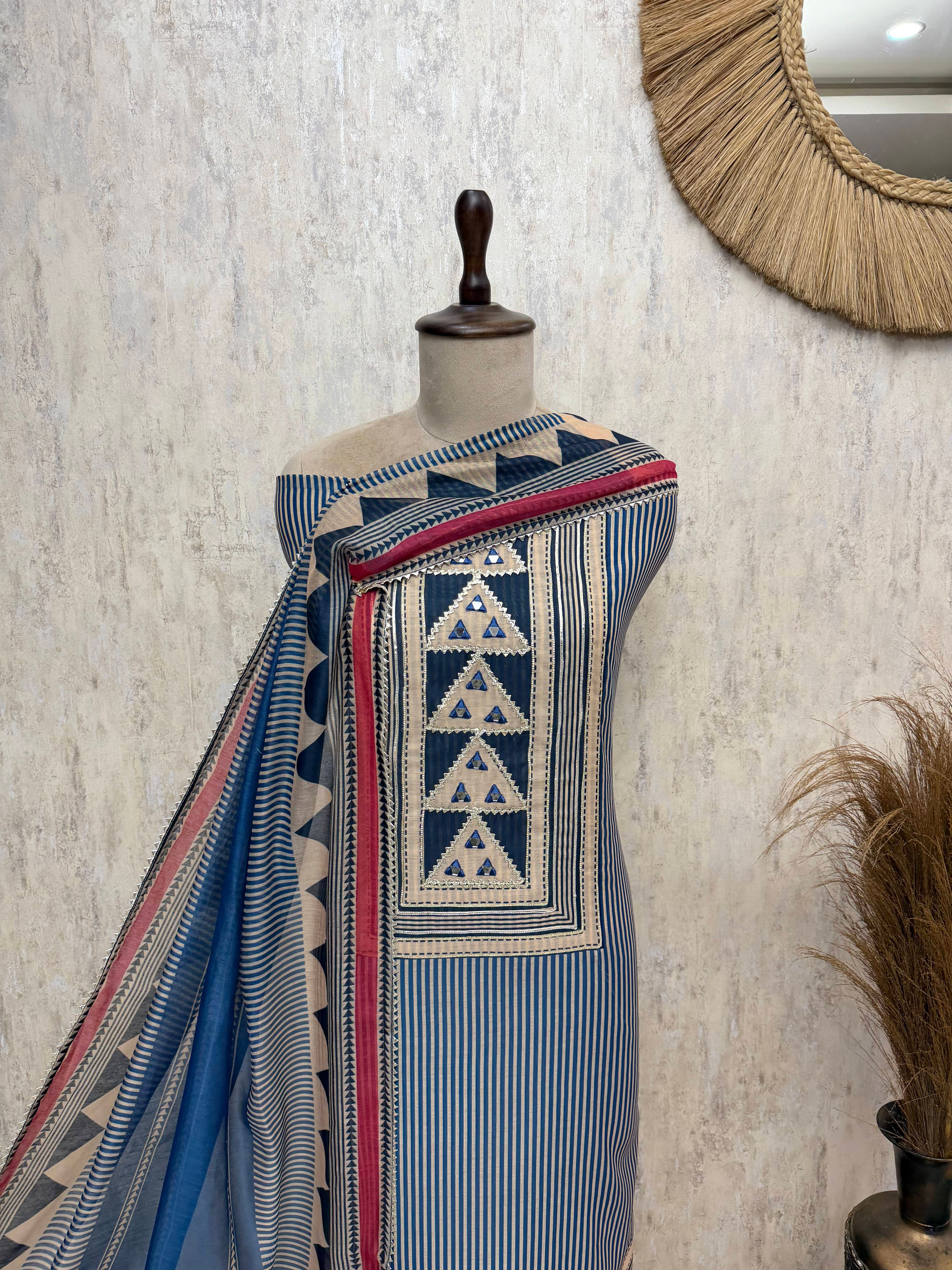 Artistry in Maheshwari Unstitched Suits